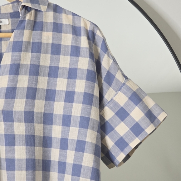 Madewell Blue Gingham Button-Back Top, Size XS - Picture 6 of 8